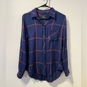 Rails HUNTER SAPPHIRE BLACK ROSE Shirt Size XS
